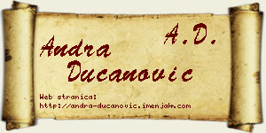 Andra Ducanović vizit kartica